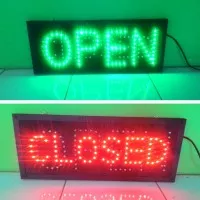 Papan Tulisan Lampu LED Sign ~ OPEN - CLOSED ~ pakai saklar