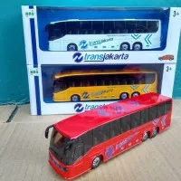 Mainan bus Transjakarta diecast miniatur bis busway merah harga murah
