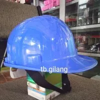 helm proyek biru pelindung kepala plastik helem kualitas safety helmet
