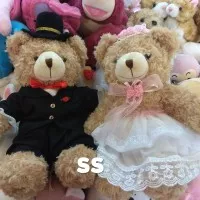 Boneka Wedding Teddy Bear Wedding Couple (2pcs) Souvernir Nikah 40cm