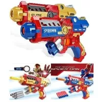 Mainan Tembakan Pistol Nerf Avengers Soft Bullet Blaster Ironman Spide