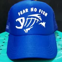 Topi Mancing Fear No Fish Biru