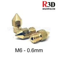 3D Printer Nozzle Kecil M6 0.6mm / 1.75mm