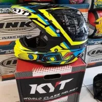 helm KYT Cross Over Super Fluo Crossover Black Yellow Red step up