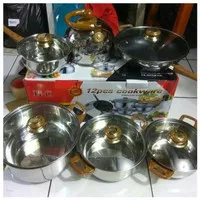 HC PANCI SET 12PCS STEINLESS STELL COOKWARE