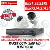 PAKET CCTV 8 KAMERA HD KOMPLIT 8 CHANNEL (8 INDOOR)