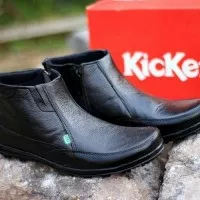 Sepatu Boots Casual Pria Kickers Zipper Semi Boot Kulit Sapi asli