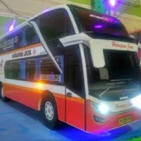 Miniatur bus bis Harapan jaya double Decker plus Lampu