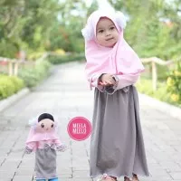 Couple Gamis POMPI+Boneka Pompi Cantik|Gamis Anak||Baju Muslim-UK MS