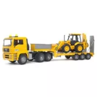 Bruder Toys 2776 MAN TGA Low loader Truck with JCB 4CX Backhoe Loader