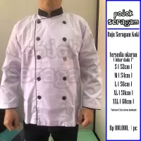 Baju Seragam Koki / Chef // Lengan Panjang // Putih-Hitam