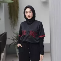 Baju baseball jersey baseball Pria Wanita redsox hitam termurah