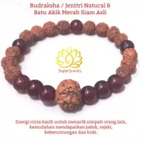 Gelang Yoga & Kesehatan Rudraksha / Jenitri Batu Akik Merah Siam Asli