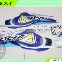 Striping Stiker Sticker lis body Honda BEAT 2009 2010 biru blue