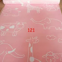 Wallpaper sticker motif animal safari hipo anak