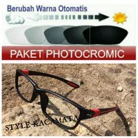 Frame Kacamata Pria Sporty ( FREE Lensa Photocromic / Berubah Warna )