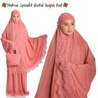 MUKENA DEWASA SPANDEK BRUKAT ARAFAH PINK