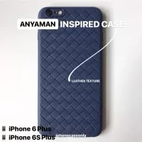 iPhone 6 6S PLUS BLUE ANYAMAN WOVEN TPU SOFT JELLY CASE CASING COVER