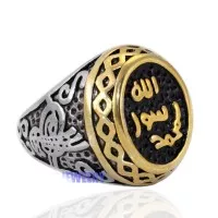 Cincin Kaligrafi Allah Muhamnmad high quality stainless steel Turky