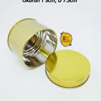 Kaleng Tabung Gold T5 D 7.5cm/Kaleng Polos Gold/Kaleng Souvenir