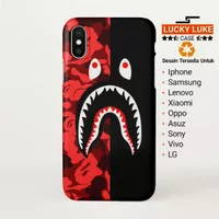 bape camo shark case iphone 8 x plus redmi 5 mi a1 oppo f5 stripe red