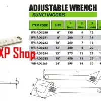 kunci inggris 15" TEKIRO CHROME adjustable wrench 15 in inch