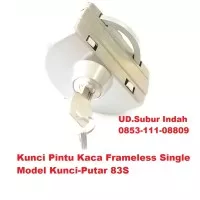 Kunci Pintu Kaca Frameless Single Model Kunci-Putar 83S