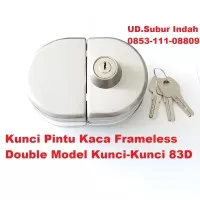 Kunci Pintu Kaca Frameless Double Model Kunci-Kunci 83D