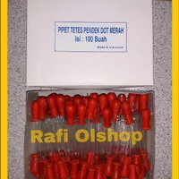 Pipet tetes kaca pendek dot merah / Pipet Kaca Dot Merah / pipet tetes