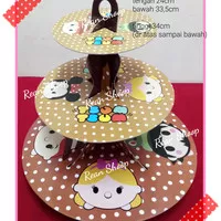 Tempat cup cake cupcake muffin stand 3 tier susun karakter tsum tsum