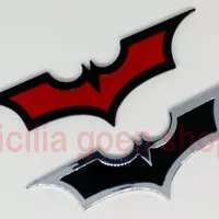 Sticker Stiker 3D Emblem Mobil Hp Motor Batman Beyond Metal - silver hitam