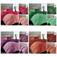 BEDCOVER SET TWO TONE KATUN JEPANG HALUS. UKURAN SINGLE 120X200X20