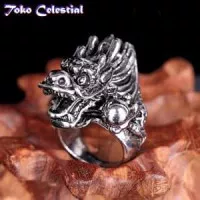 dragon head titanium ring cincin pria kepala naga batu mestika