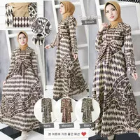 GAMIS/MAXI DRESS LENGAN PANJANG BERMOTIF