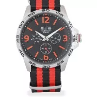 ALBA Jam Tangan Pria AP 6E19 X1 - Black Red Silver