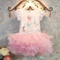 Disney Frozen Dress Anak Rok Elsa dan Anna Karakter Kid Tutu Dress