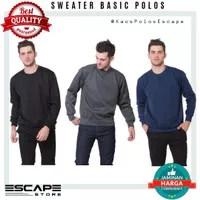 Sweater Polos Basic. Jaket Polos. Sweater Distro. Cotton Fleece