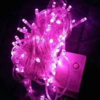 Lampu Tumblr Led/Lampu Natal Hias/Lampu Dekorasi Cafe Pink 10M