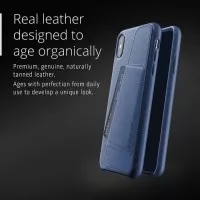 Now EL MUJJO Leather Wallet Case for iPhone XS Max - Blue (ORIGINAL)