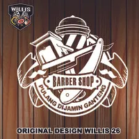 CUTTING STIKER BARBER SHOP PULANG DIJAMIN GANTENG STICKER W9