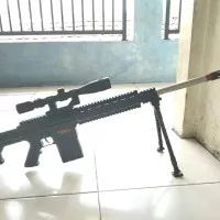SR-25 M802 Spring Rifle Toys Gun Airsoft Sniper Mainan Tembakan M378L