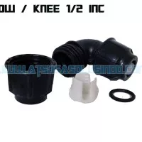 Jual aksesoris fitting pipa hdpe compression joint Knee Elbow 1/2"