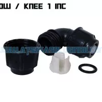 Jual aksesoris fitting pipa hdpe compression joint Knee Elbow 1"