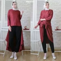 Tunik Modern / Tunik Terbaru / Atasan Muslim Tunik Casual Maron
