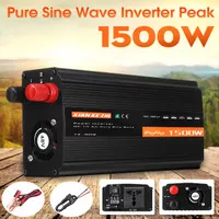 Power Inverter Pure Sine Wave 1500W Peak, 12/24/48V to 220V Converter