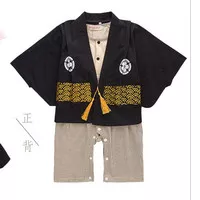 KIMONO ROMPER BAYI IMPOR / KOSTUM JEPANG BABY BOY (KIMONO BLACK)