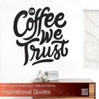 Sticker Cutting Coffee Quotes Dinding kaca Cafe Kopi Stiker kafe wall