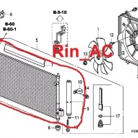 Kondensor Condensor Condenser AC Mobil Honda Jazz RS S GE8 2009 - 2013