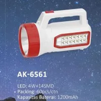 Senter cas + lampu emergency Aoki AK 6561