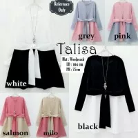 Baju Atasan Talisa Blouse Tunik Baju Muslim Blus Muslim - Salmon, XL